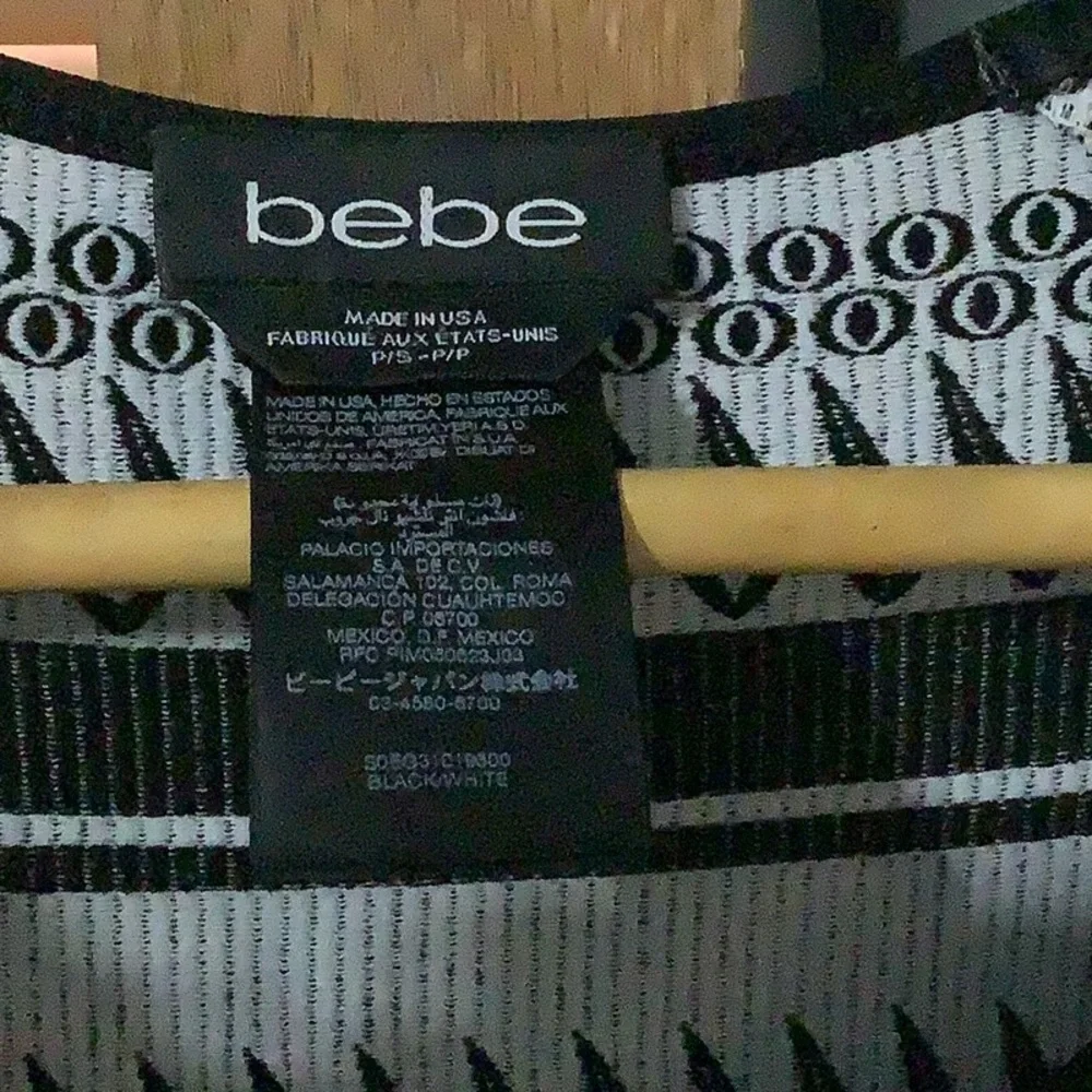 bebe Black and White Geometric Mini Dress - Picture 2 of 3